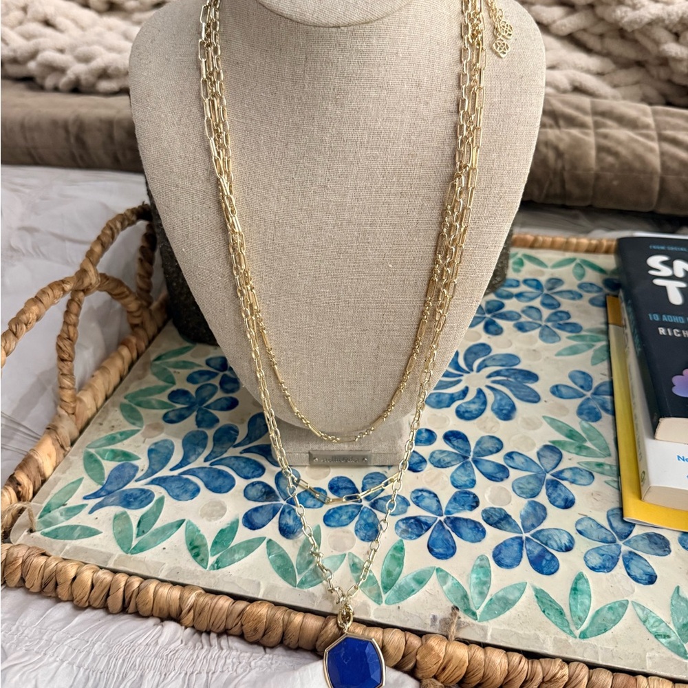 Kendra Scott Davie Necklace with BLUE Pendant
